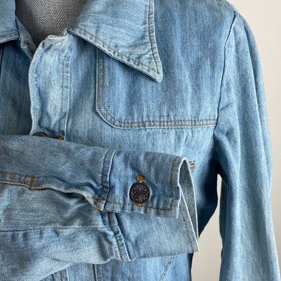 Vtg 70”s Sears Jeans Joint Denim Button Front Shirt Shacket Size Small - Picture 6 of 16